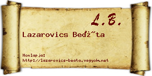 Lazarovics Beáta névjegykártya